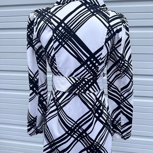Heart Soul black & white belted trench coat size S - Picture 2 of 13
